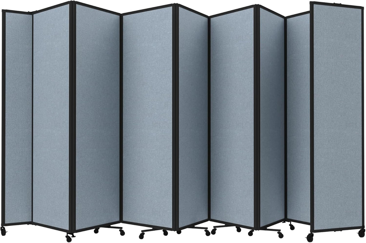 Versare Room Divider 360 Portable Wall Partition | Folding Panels | Large Freestanding Divider | Locking Wheels | Temporary Room Separator