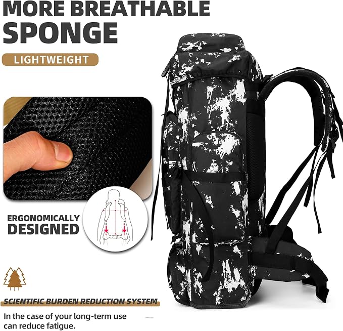Hiking Backpack for Men 70L/100L Camping Backpack Military Rucksack Molle 3