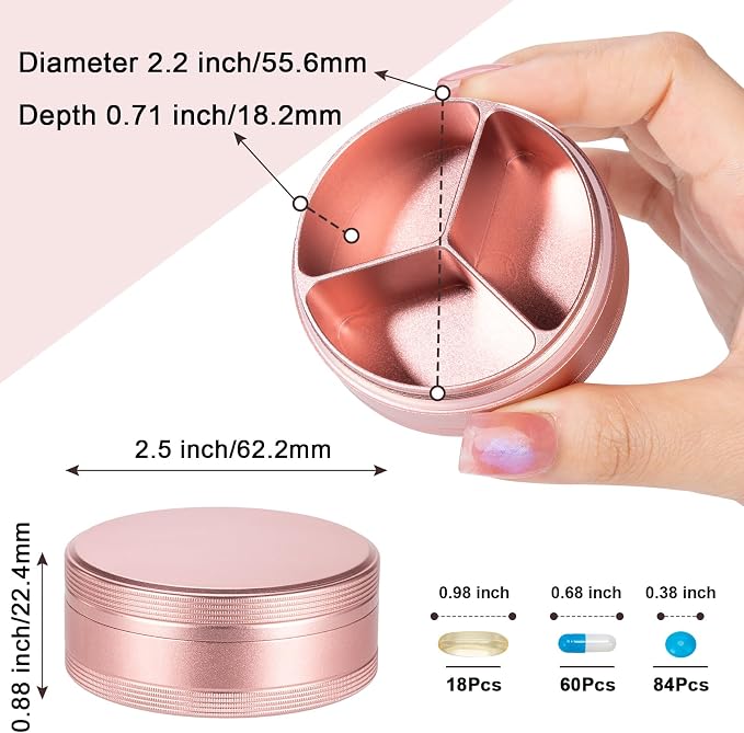 Metal Pill Box 3 Compartment