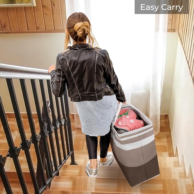 HomeHacks 2-Pack Large Laundry Basket, Waterproof, Freestanding Laundry Hamper