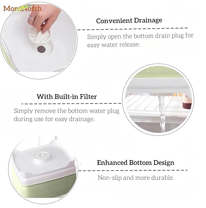 Collapsible Wash Basin 9L, Foldable Dish Tub