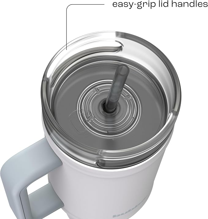 bubba 40 oz Insulated Stainless Steel Tumbler with Handle and Straw - Leakproof, Dishwasher Safe, Cup Holder Tumbler, Lead-Free and BPA-Free, Fresh Kicks