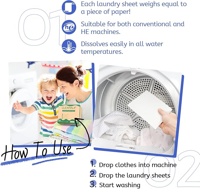 CLEARALIF Laundry Detergent Sheets, Fresh Linen, Apartments