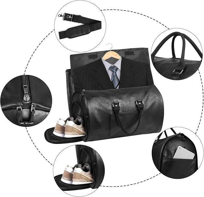 seyfocnia Convertible Travel Garment Bag, Carry on Garment Duffel Bag