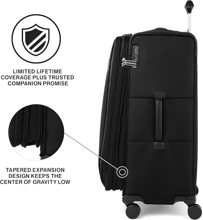 Travelpro VersaPack+ Lightweight Softside Expandable Checked Luggage, 8 Spinner