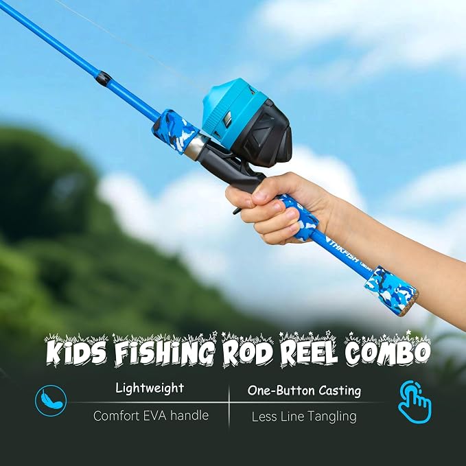 Kids Fishing Pole Set, Telescopic Fishing Rod Reel Combo Kids Starter Kit