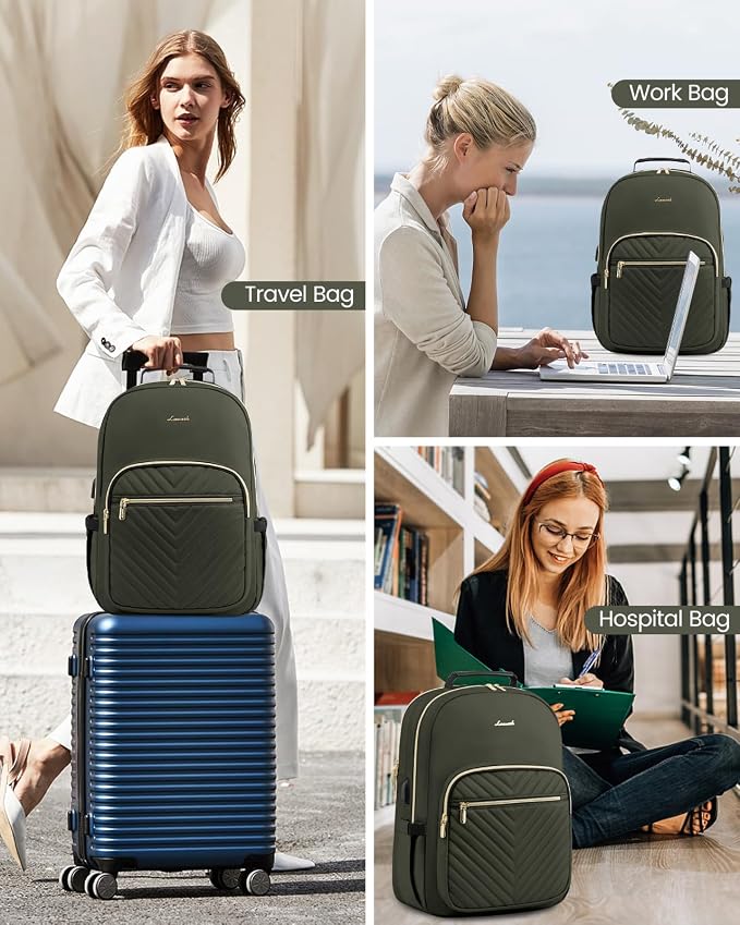 LOVEVOOK Laptop Backpack for Women, Travel Computer Work Bags