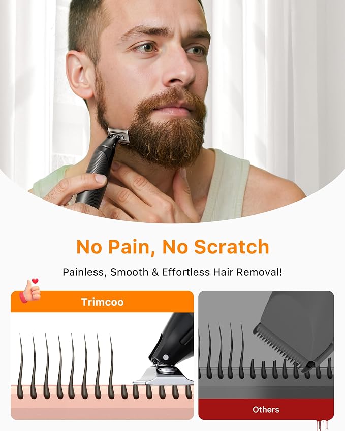 Beard & Nose Hair Trimmer Kit, 12 in 1 Rotating Comb, Travel Body Hair Electric