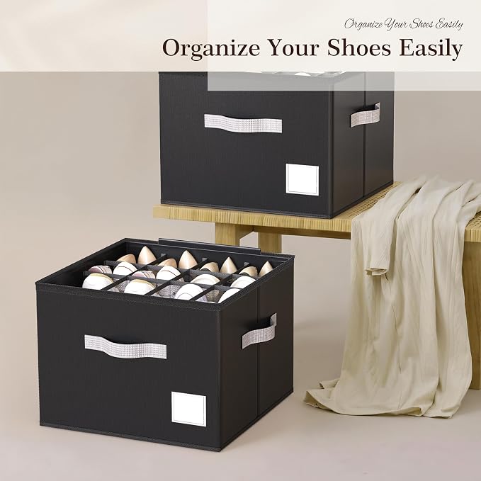 Criusia Shoe Organizer for Closet, Foldable Shoe Storage Organizer