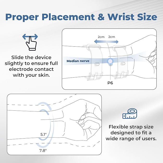 EmeTerm Smart FDA-Cleared Anti-Nausea Wristwatch Touchscreen IP67 Waterproof