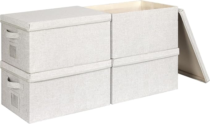 Large 17''x12'' Quart Collapsible Stackable Storage Bins