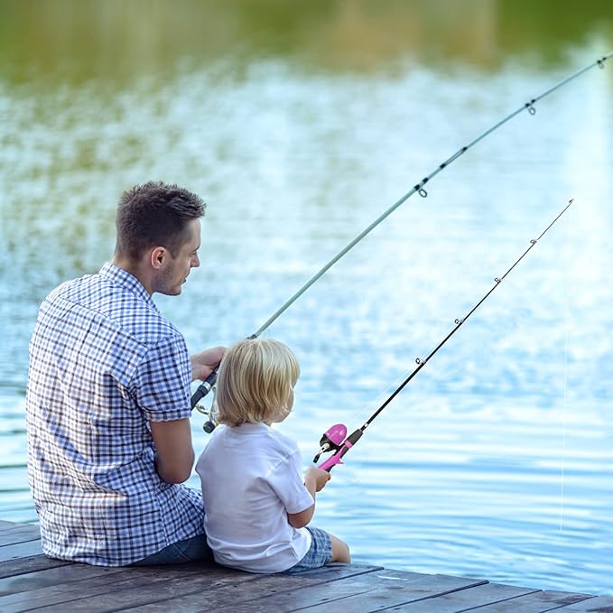 Urban Deco Kids Fishing Pole Set Portable Telescopic Kids Fishing Rod and Reel