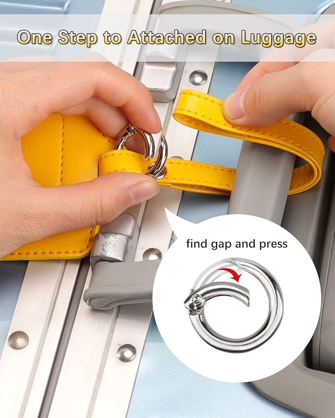 Teskyer Luggage Tags, 3 Pack Premium PU Leather Luggage Tags