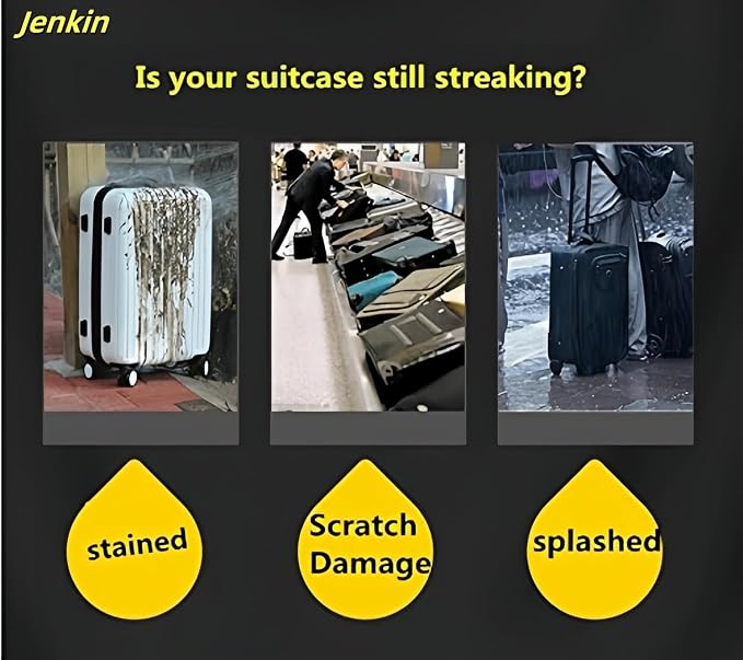 JenKin Luggage Protector Suitcase Cover PVC Waterproof Travel Suitcase Fits