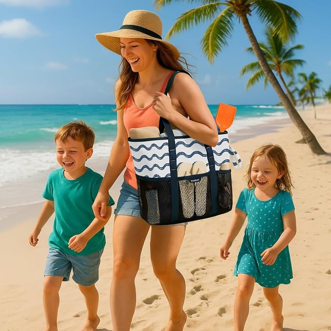 Beach Bag with Zipper