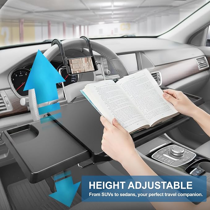 2-in-1 Car Steering Wheel Tray & Back Seat Table