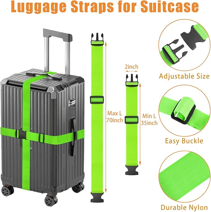 BILIONE 3Pcs Luggage Straps Set