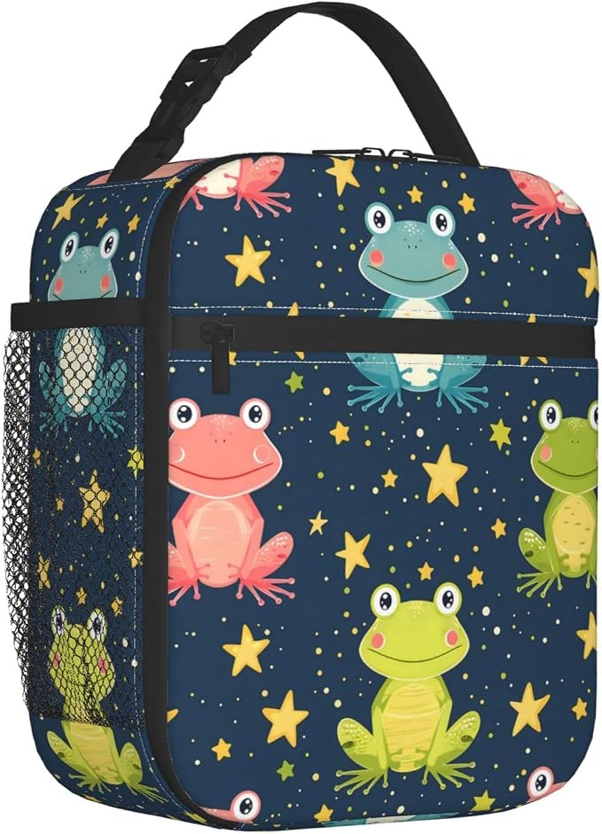 Frog Insulated Lunch Box for Women Men Frog Lunch Bag for Travel, or Fishing