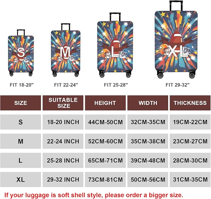 WUJIAONIAO Travel Luggage Cover Baggage Suitcase Cover Protector Skins 18-32