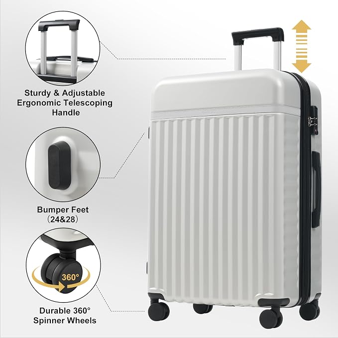 Merax Luggage Sets, Durable Hardshell 3 Piece Suitcase