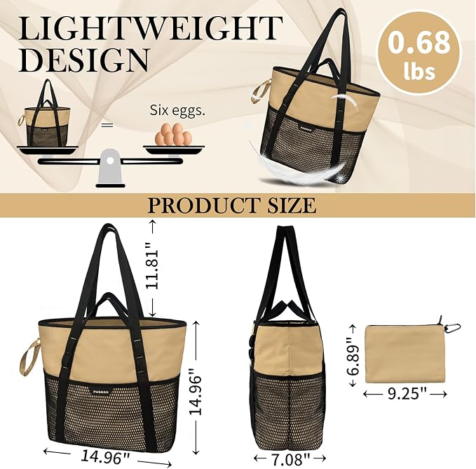 Beach Bag with Zipper