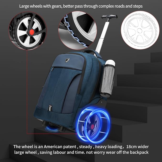 Rolling Backpack, Waterproof Backpack