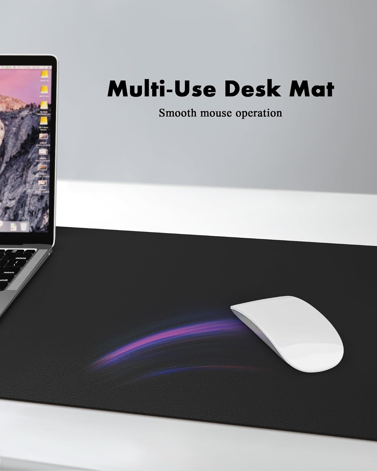 YSAGi Double-Sided Desk Pad, Leather Desk Mat, Eco Cork Desk Pad Protector,Large Mouse Pad,Waterproof Desk Blotter for Office/Home (Black+Cork, 47.2" x 23.6")