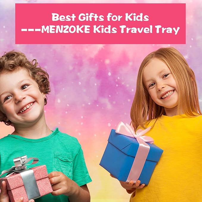 MENZOKE Kids Travel Tray, Car Seat Table Tray, Road Trip Essentials