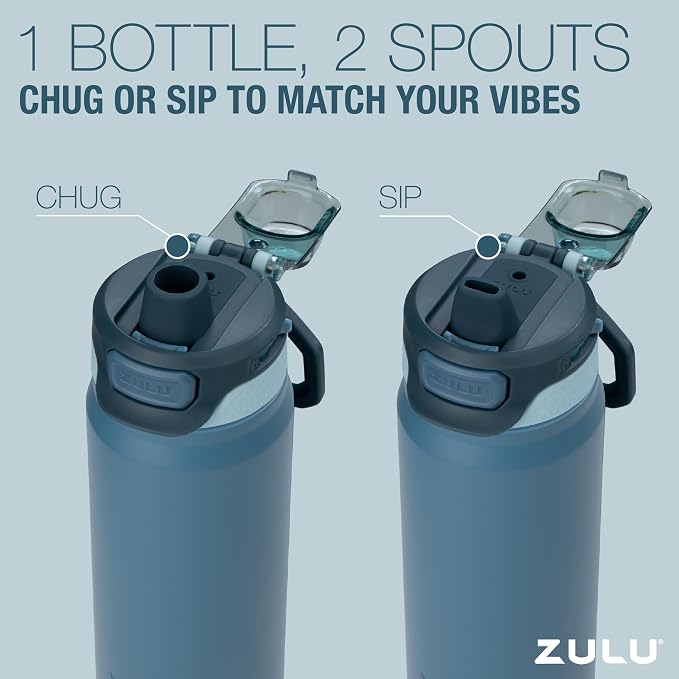ZULU Powerfill Pro 40oz Stainless Steel Water Bottle