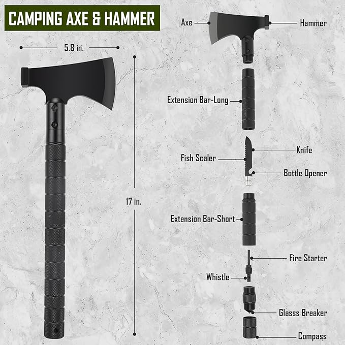 Survival Kit, Camping Axe, Crossbody Bag