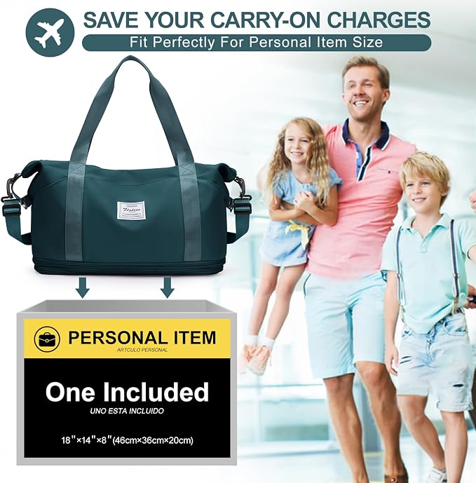 Travel Duffel Bag, Sports Tote Gym Bag, Shoulder Weekender Overnight Bag