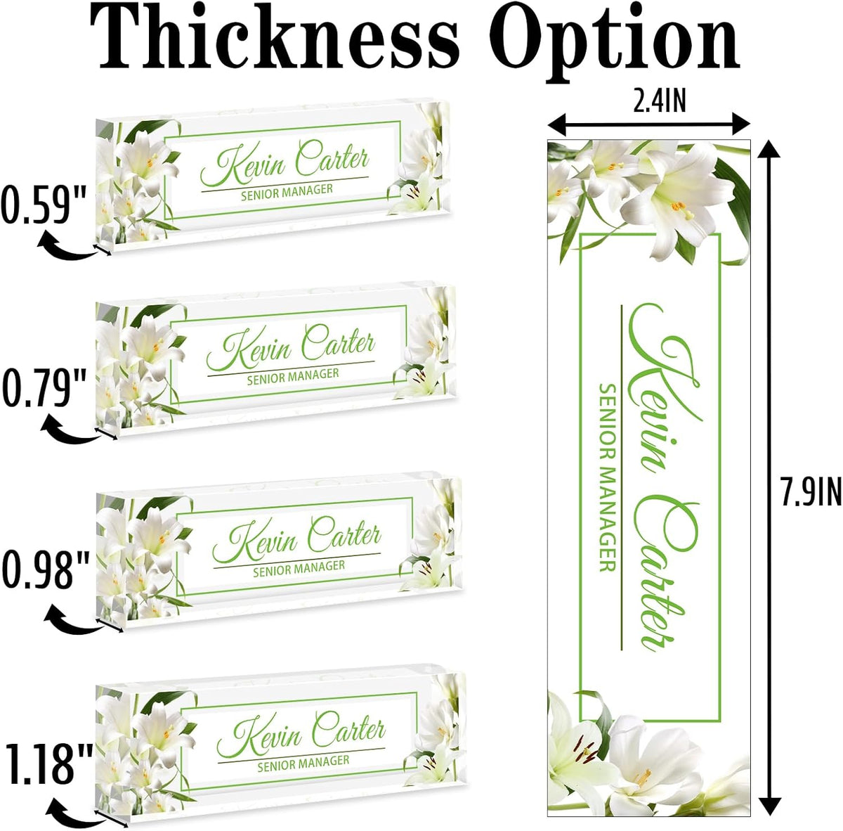 Name Plate for Desk Personalized, Acrylic Desk Decorations, Employee Appreciation Gifts, Custom Office Gifts for Coworkers, Boss, Teacher, Nurse (Lily)