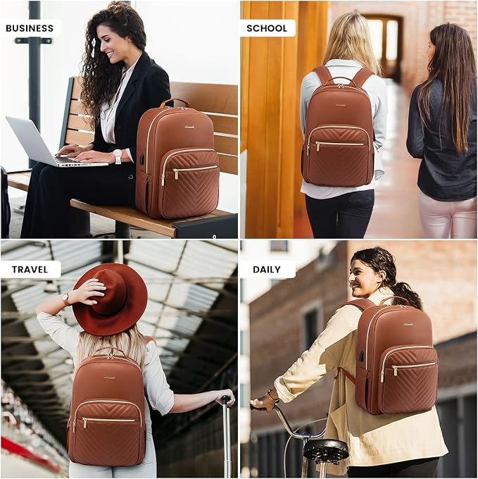 LOVEVOOK Laptop Backpack Purse for Women, Large Capacity Travel Computer Work