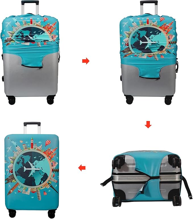 WUJIAONIAO Travel Luggage Cover Baggage Suitcase Cover Protector Skins 18-32