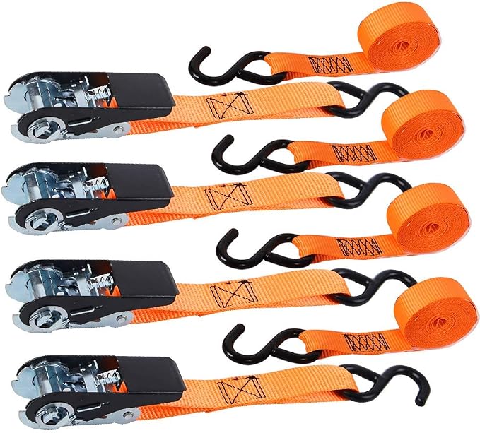 XSTRAP STANDARD Ratchet Tie Down Straps 4 Pk 10 Ft- 300 Lbs Load Cap- 900 Lbs