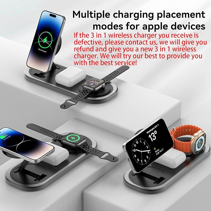 3 in 1 Fast Wireless Charger Stand
