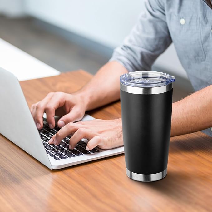 20oz Tumbler with Straw and Brush, Stainless Steel Vacuum Insulated tumbler