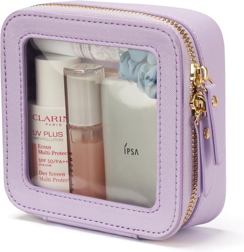 Popvibe Clear Makeup Bag Travel Cosmetic Case Transparent Toiletry Bag