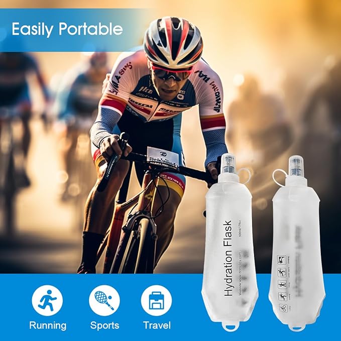 AXEN Soft Flask TPU Foldable Running Hydration Flask, Soft Collapsible Water