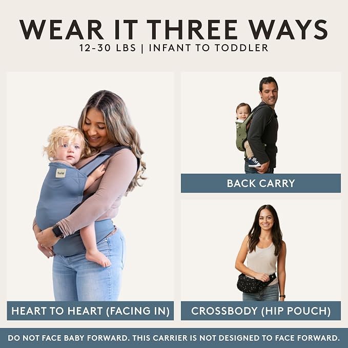Baby Tula Lite Ripstop Nylon Compact Baby Carrier, Lightweight & Ergonomic