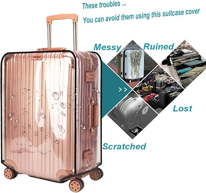Suitcase Cover for 28" Luggage TSA Approved Clear PVC Thickened Protective