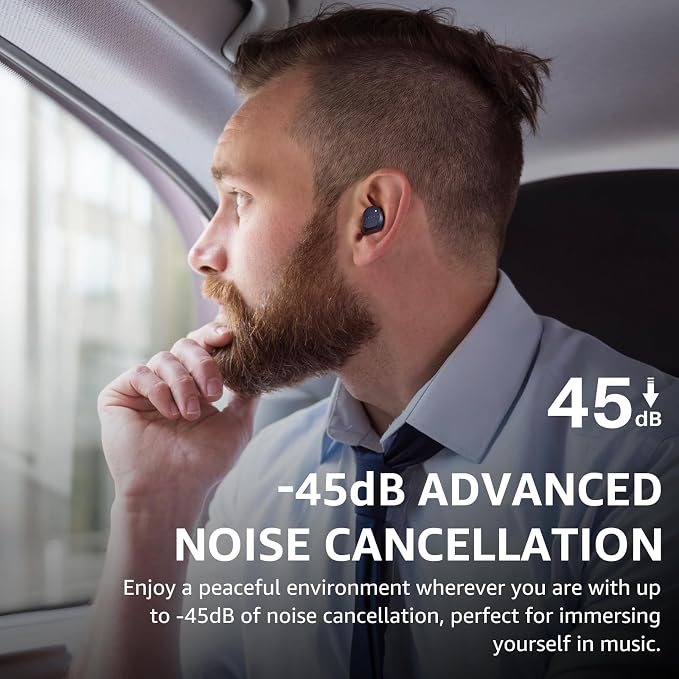 TOZO NC9 Hybrid Active Noise Cancelling Wireless Earbuds, 6 Mics ENC Clear Call