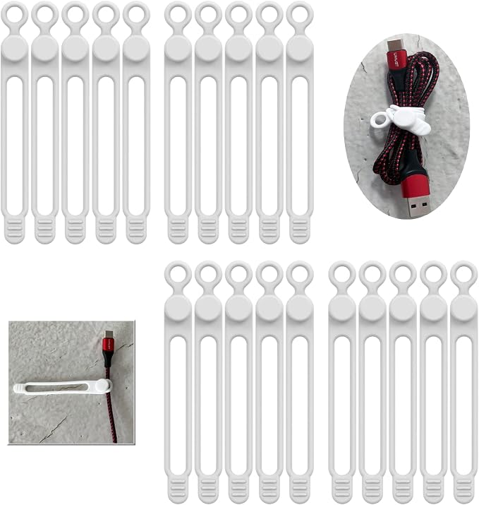 UMUST Silicone Cable Ties, Reusable Cable Management Organizer, Cable Straps