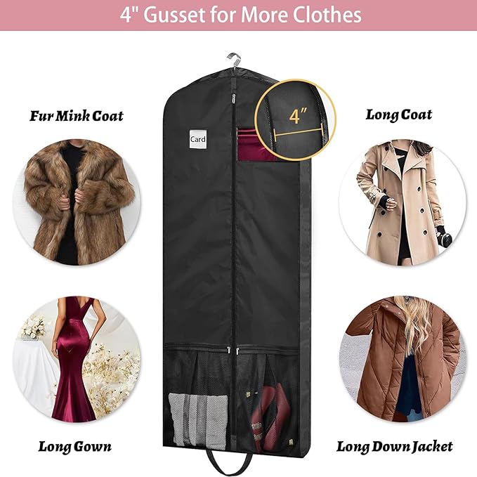 Dress Bags for Gowns Long, Dress Bags for Closet Storage and Traveling
