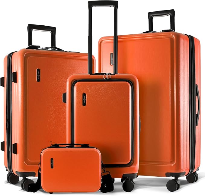 Hard Shell Luggage Sets with Spinner Wheels 4 Piece, Expandable Large Suitcases
