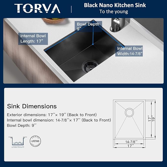 TORVA 17-Inch Gloss Black Ceramic Coating