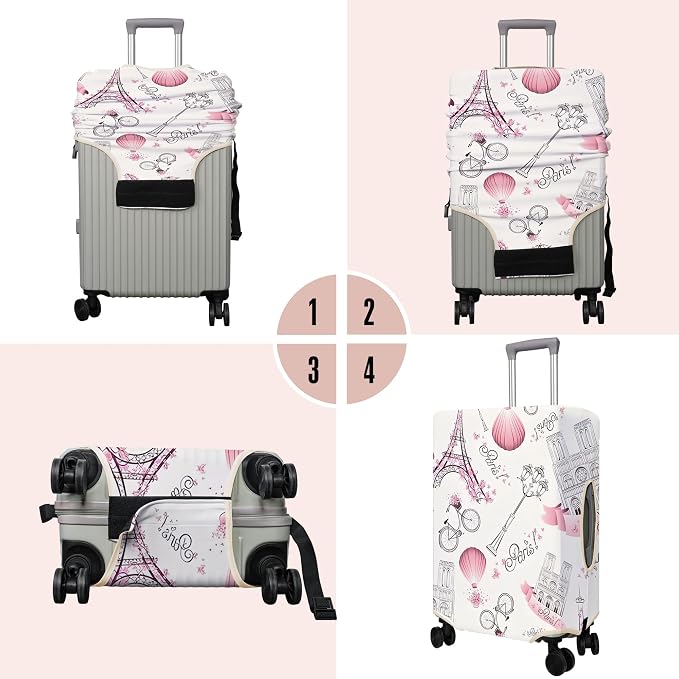Travel Luggage Cover Suitcase Protector Fits 18-32 Inch Wheel Covers