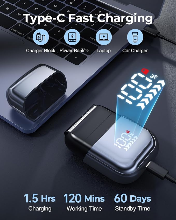 Foil Shavers for Men, Mini Electric Razors for Close Shaving Face