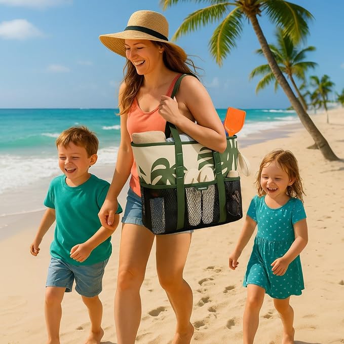 Beach Bag with Zipper