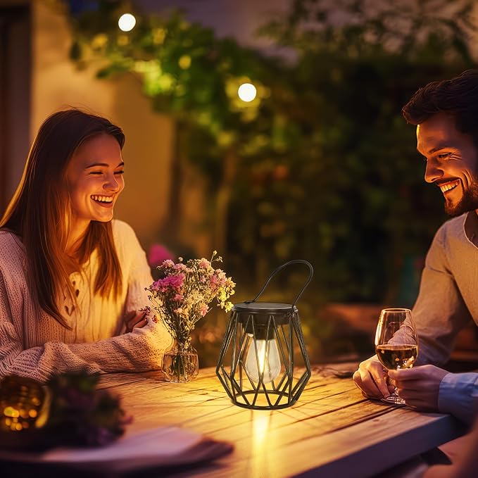 Solar Lanterns Outdoor Waterproof, Upgraded Powered Hanging Solar Lights